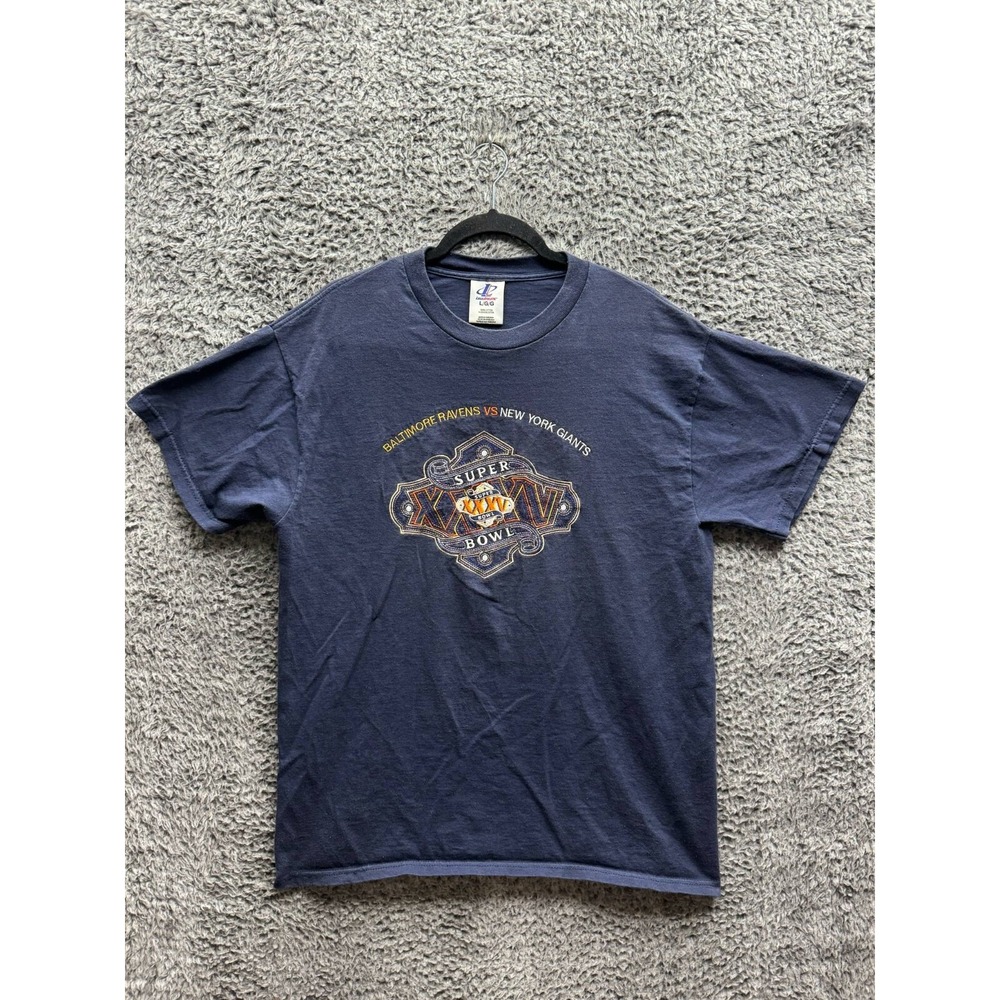 VTG Super Bowl XXXV NY Giants‎ vs Baltimore Ravens T-shirt Mens Size L